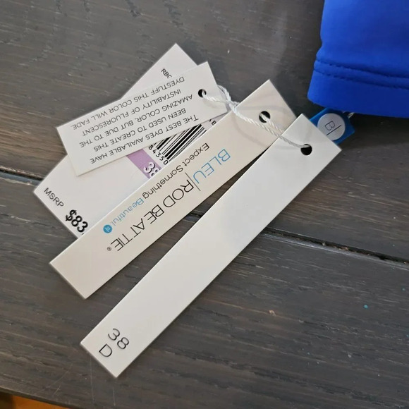 Bleu Rod Beattie Women's Shirred Underwire blue ombre Bikini D-Cup Top size 38 - Picture 5 of 12